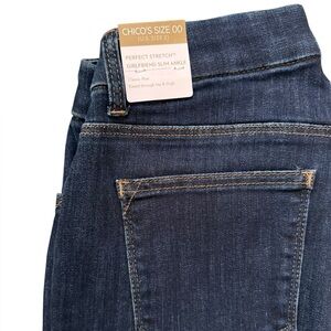 Chico’s Girlfriend Slim Ankle Jeans Dark Wash Size 00 (US 2) NWT